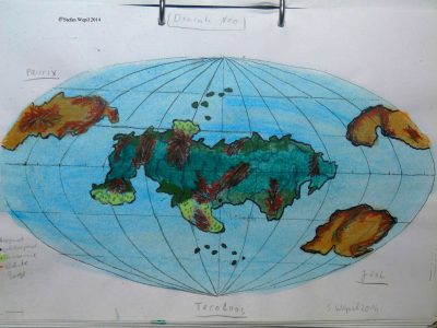 Landkarte des Planeten Drorah Neo, Sitz der akonischen Republik in der Galaxis Cartwheel. (C) 2016 Stefan Wepil