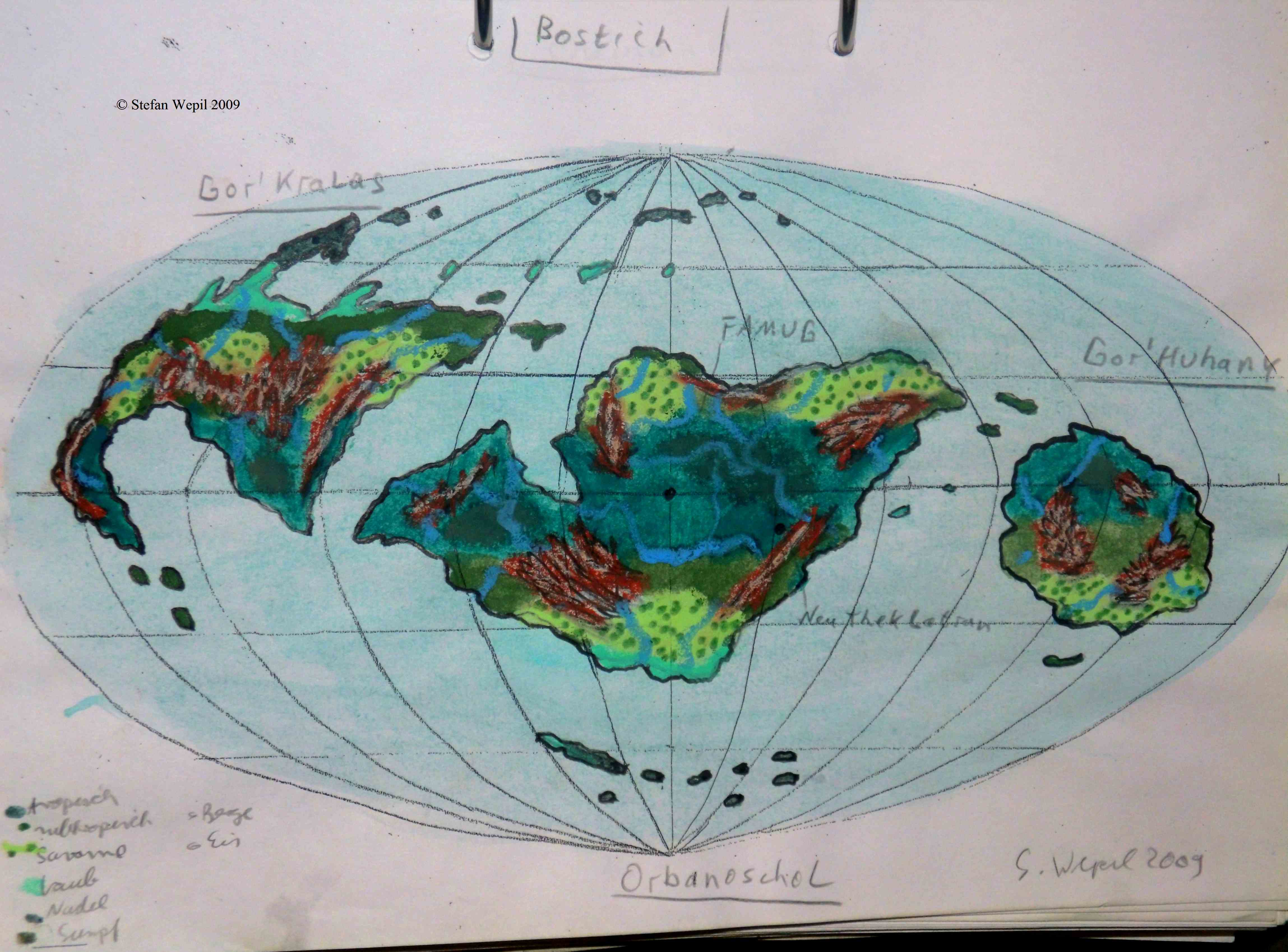 Landkarte des Planeten Bostich in Cartwheel (C) Stefan Wepil
