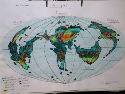 Landkarte des Planeten Lingus in Cartwheel (C) Stefan Wepil